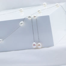 Load image into Gallery viewer, Floating Pearl Bridal Necklace &amp; Earring Set
