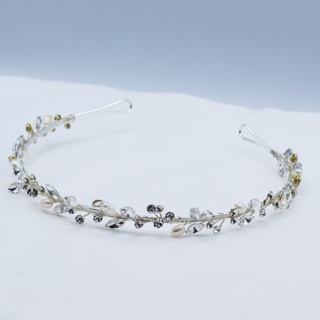 Hand-made Freshwater Pearl & Austrian Crystal Bridal Tiara