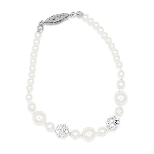 Ivory Pearls & Crystal Bridal Bracelet