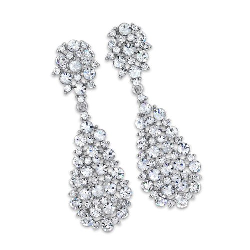 Crystal Cluster Bridal Earrings