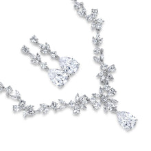 Load image into Gallery viewer, Silver Vine Wedding Necklace and Earrings Set
