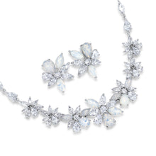 Load image into Gallery viewer, Opal Starburst Bridal Necklace &amp; Earrings Set
