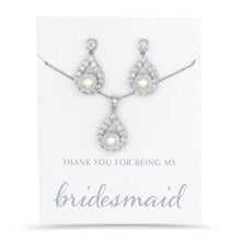 Load image into Gallery viewer, Bridesmaids Necklace &amp; Earrings Set- Silver
