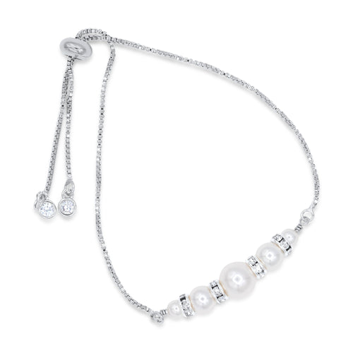 Silver Pearl Bracelet for Weddings