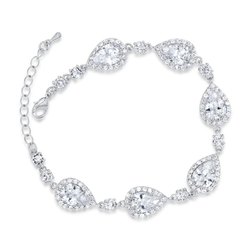 Silver Crystal Wedding Bracelet