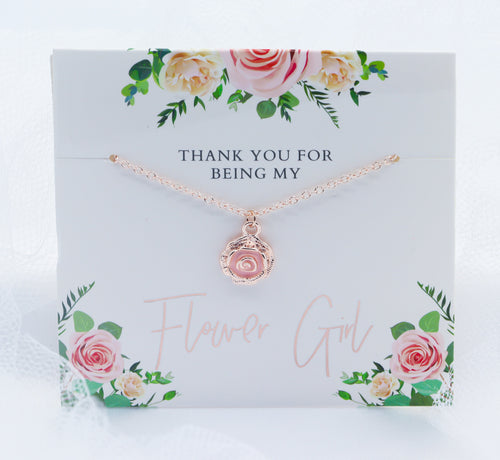 Flower Girl Necklace Gift Set