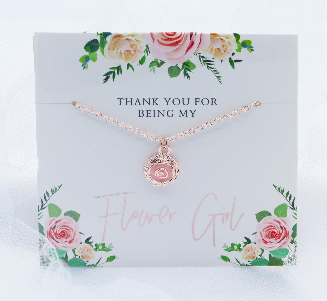 Flower Girl Necklace Gift Set