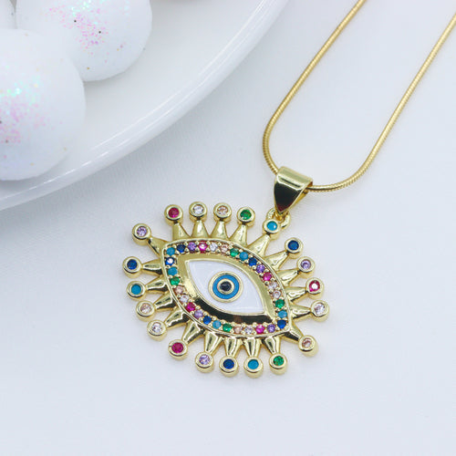 Colorful Evil Eye Pendant Necklace