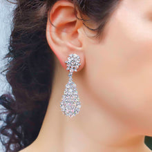 Load image into Gallery viewer, Crystal Cluster Bridal Earrings
