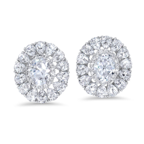 Sparkly Oval Stud Earrings