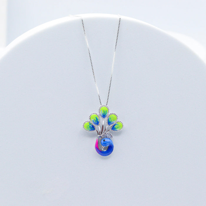 Royal Peacock Pendant Necklace