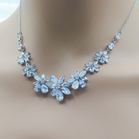 Opal Starburst Bridal Necklace & Earrings Set