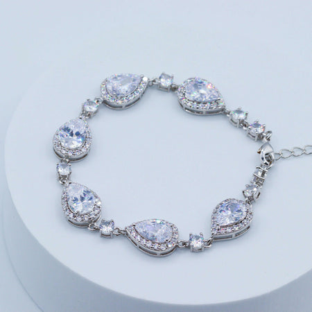 Silver Crystal Wedding Bracelet