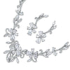 Marquise and Pear Crystal Necklace and Earrings Set.