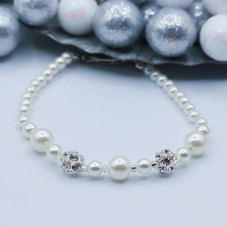 Ivory Pearls & Crystal Bridal Bracelet