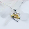 Child Holding Mom Hands Heart Pendant Necklace.