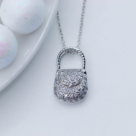 Hand Bag Pendant Necklace.