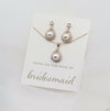 Bridesmaids Necklace & Earrings Set- Gold