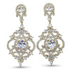 Victorian Scroll Chandelier Wedding Earrings.