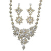 Vintage Crystal Gold Necklace & Earring Set.